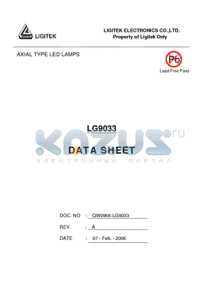 LG9033 datasheet - AXIAL TYPE LED LAMPS