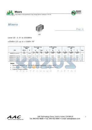 JXWBHP-A-0.07-200-23 datasheet - Mixers