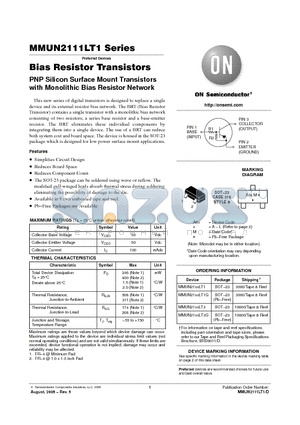 MMUN2111LT1_05 datasheet - Bias Resistor Transistors