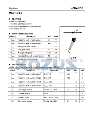 MCR100-6 datasheet - Thyristors