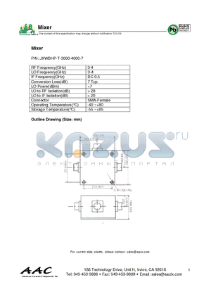 JXWBHP-T-3000-4000-7 datasheet - Mixer