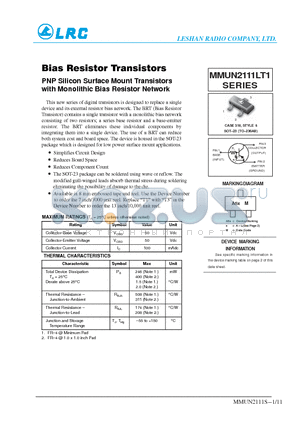 MMUN2132LT3 datasheet - Bias Resistor Transistors