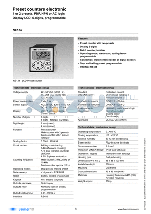 N134.022AX01 datasheet - Preset counters electronic