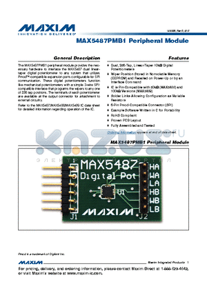 MAX5487PMB1 datasheet - MAX5487PMB1 Peripheral Module