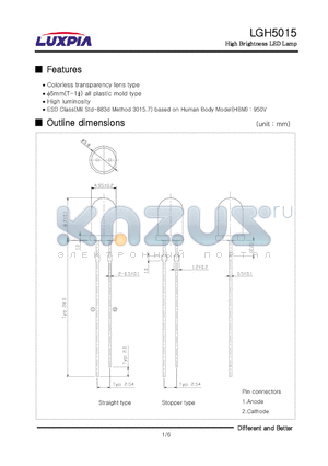 LGH5015 datasheet - High Brightness LED Lamp