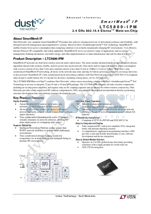 LTC5800WR datasheet - 2.4 GHz 802.15.4 EternaTM Mote-on-Chip