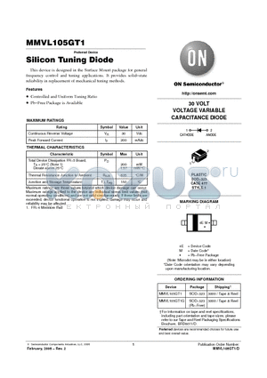 MMVL105GT1 datasheet - Silicon Tuning Diode