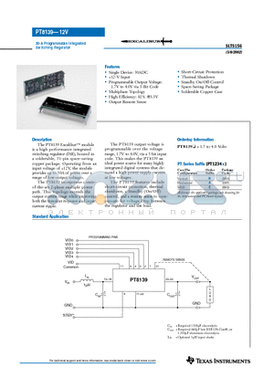 PT8139A datasheet - 30-A Programmable Integrated Switching Regulator