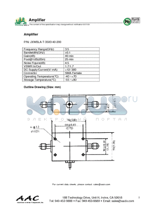 JXWBLA-T-3500-40-200 datasheet - Amplifier