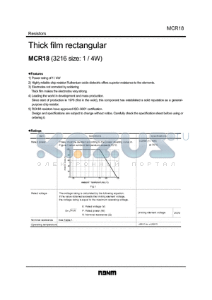 MCR18EZH datasheet - Thick film rectangular