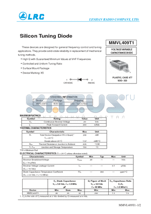 MMVL409T1 datasheet - Silicon Tuning Diode
