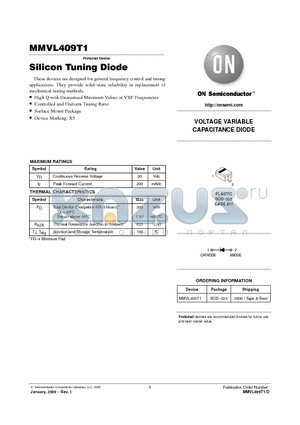 MMVL409T1 datasheet - Silicon Tuning Diode