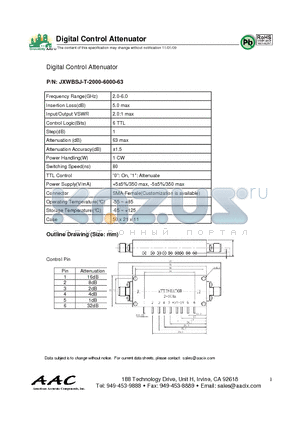 JXWBSJ-T-2000-6000-63 datasheet - Digital Control Attenuator