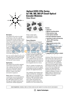 HEDS-9740-250 datasheet - Agilent HEDS-974x Series for 180, 300, 360 LPI Small Optical Encoder Modules