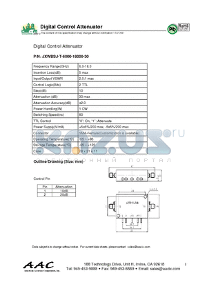 JXWBSJ-T-6000-18000-30 datasheet - Digital Control Attenuator