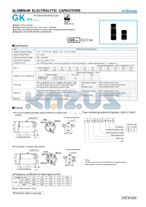 LGK1V223MEHC datasheet - ALUMINUM ELECTROLYTIC CAPACITORS