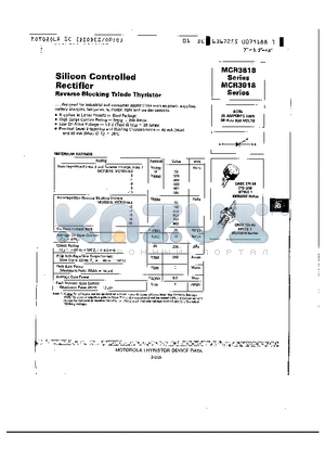 MCR3918 datasheet - Silicon Controlled Rectifier Reverse Blocking Triode Thyristor