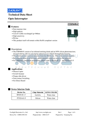 PT928-6C-F datasheet - Opto Interrupter