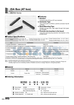 MCR60-98D-2.54DSA datasheet - ISA Bus (AT bus)