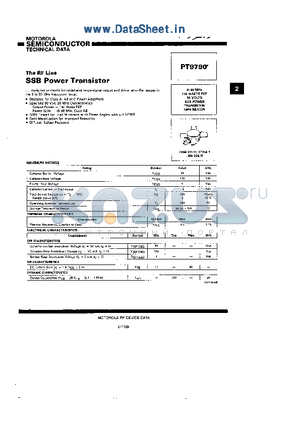 PT9790 datasheet - The RF Line SSB Power Transistor