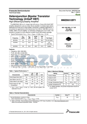 MMZ09312B_12 datasheet - Heterojunction Bipolar Transistor