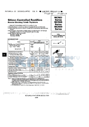 MCR69 datasheet - SILICON CONTROLLED RECTIFIERS