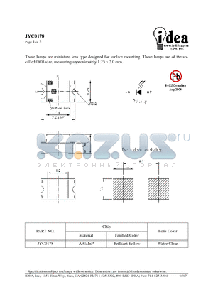 JYC0178 datasheet - miniature lens type designed for surface mounting