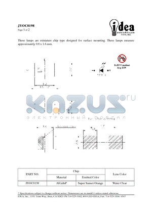 JYOC0198 datasheet - miniature chip type designed for surface mounting