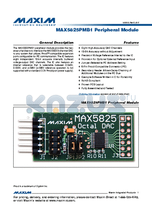 MAX5825PMB1 datasheet - MAX5825PMB1 Peripheral Module