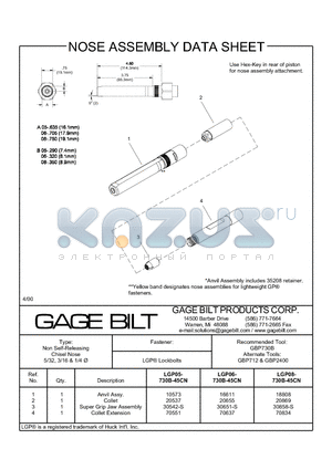 LGP08-730B-45CN datasheet - NOSE ASSEMBLY