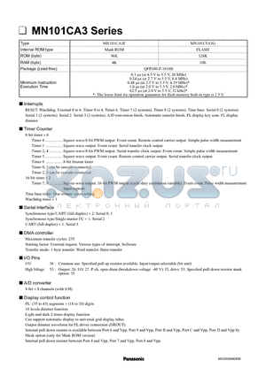 MN101CA3 datasheet - MN101CA3 Series