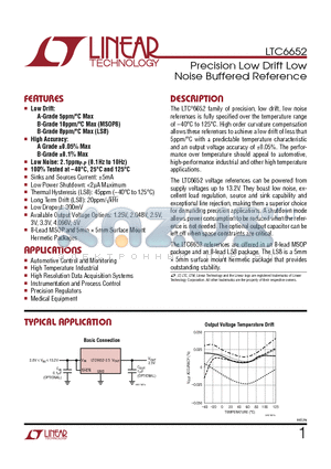 LTC6652_1208 datasheet - Precision Low Drift Low Noise Buffered Reference