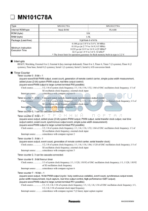 MN101CF78A datasheet - MN101C78A