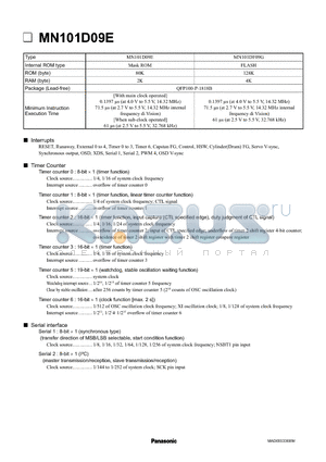 MN101D09E datasheet - MN101D09E