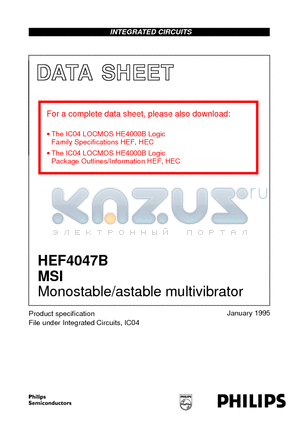 HEF4047BP datasheet - Monostable/astable multivibrator