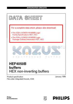 HEF4050B datasheet - HEX non-inverting buffers