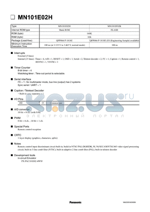 MN101E02H datasheet - MN101E02H