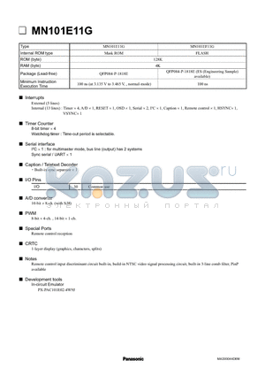 MN101E11G datasheet - MN101E11G