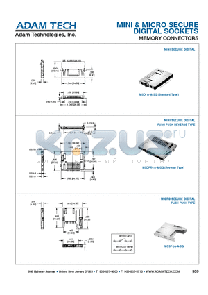 MCSP-08-A-SG datasheet - MINI & MICRO SECURE DIGITAL SOCKETS