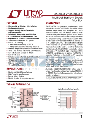 LTC6802-1 datasheet - Multicell Battery Stack Monitor