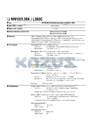 MN102L36 datasheet - Microcomputers/Controllers