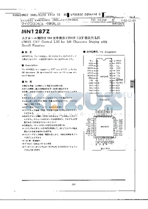 MN1287Z datasheet - CMOS CRT Control LSI