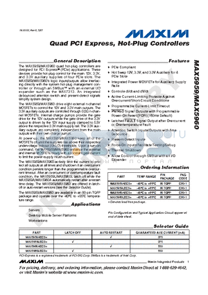 MAX5959 datasheet - Quad PCI Express, Hot-Plug Controllers