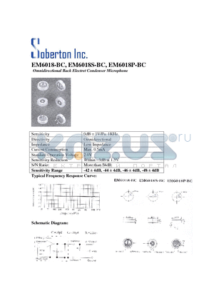 EM6018S-BC datasheet - Omnidirectional Back Electret Condenser Microphone