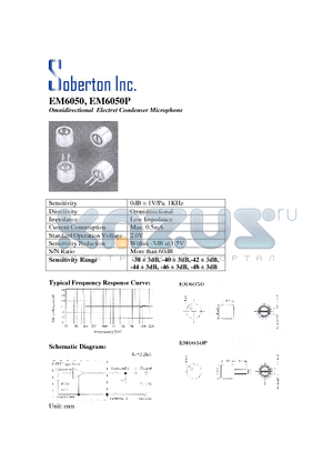 EM6050 datasheet - Omnidirectional Electret Condenser Microphone