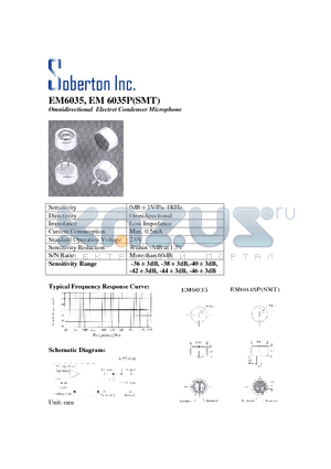 EM6035 datasheet - Omnidirectional Electret Condenser Microphone