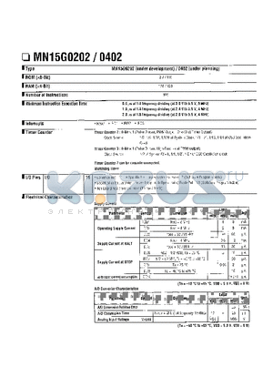 MN15G0202 datasheet - Microcomputers/Controllers