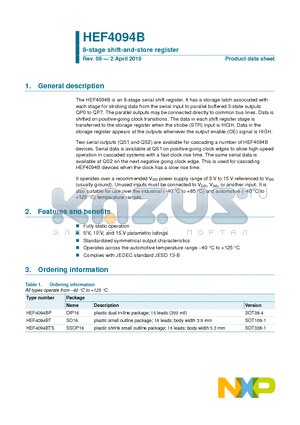 HEF4094B_10 datasheet - 8-stage shift-and-store register