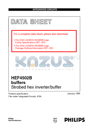 HEF4502BD datasheet - Strobed hex inverter/buffer