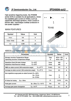 IPS4008-03U datasheet - High sensitive triggering levels